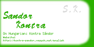 sandor kontra business card